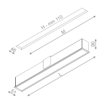 Oprawa wpuszczana Set Raw Mini LED Aquaform 30383 różne kolory wykończenia i długości prostokąt - 2