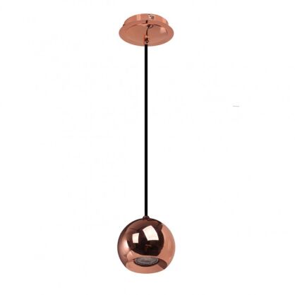 Lampa wisząca James Copper FH5951-BCB-120 RC Italux  idealna do salonu z metalu w kolorze miedzi kulisty klosz
