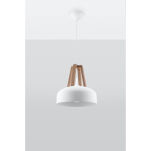 LAMPA WISZĄCA CASCO Biała/Czarne Drewno Oświetlenie LED stal Nowoczesna  SL.0388  SOLLUX LIGHTING - 2