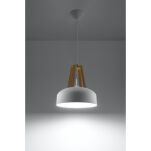 LAMPA WISZĄCA CASCO Biała/Czarne Drewno Oświetlenie LED stal Nowoczesna  SL.0388  SOLLUX LIGHTING - 3