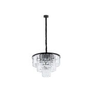 Lamp wisząca / żyrandol Cristal M 9xE14 czarno/przezroczysta 7616
