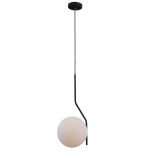 Lampa wisząca  CARIMI PND-3300-1-BK Italux  PONADCZASOWY BIAŁY KLOSZ E27 CZARNY SATYNOWY KORPUS - 2