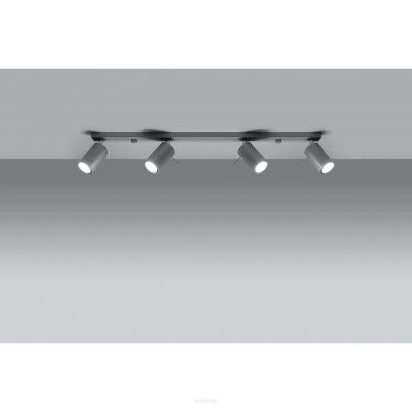 LAMPA SUFITOWA LISTWA SUFITOWA  RING 4L Szary SOLLUX  Lampa Ścienna NOWOCZESNY stal  SL.0453 metalowa lampa  SOLLUX LIGHTING tuby