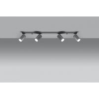 LAMPA SUFITOWA LISTWA SUFITOWA  RING 4L Szary SOLLUX  Lampa Ścienna NOWOCZESNY stal  SL.0453 metalowa lampa  SOLLUX LIGHTING tuby