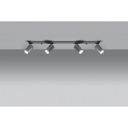 LAMPA SUFITOWA LISTWA SUFITOWA  RING 4L Szary SOLLUX  Lampa Ścienna NOWOCZESNY stal  SL.0453 metalowa lampa  SOLLUX LIGHTING tuby