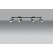 LAMPA SUFITOWA LISTWA SUFITOWA  RING 4L Szary SOLLUX  Lampa Ścienna NOWOCZESNY stal  SL.0453 metalowa lampa  SOLLUX LIGHTING tuby