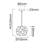Lampa wisząca Carera Cromo S ORLICKI DESIGN chrom nowoczesna - 3