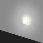 LAMPA SCHODOWA ELKIM LESEL 008 L Kwadratowa biała aluminium+szkło akrylowe LED 3000K/4000K  IP44/20 - 2