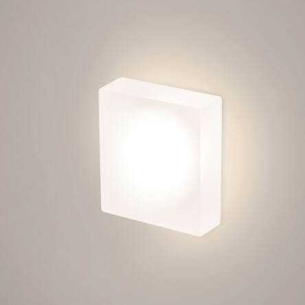 LAMPA SCHODOWA ELKIM LESEL 008 L Kwadratowa biała aluminium+szkło akrylowe LED 3000K/4000K  IP44/20