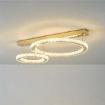 Lampa sufitowa z kryształowymi pierścieniami LED GIRONA złota Zuma Line MX3713-2-3GT - 4