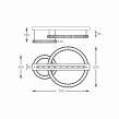 Lampa sufitowa z kryształowymi pierścieniami LED GIRONA złota Zuma Line MX3713-2-3GT - 6