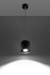 Okrągła lampa wisząca Orbis czarna walec  SL.0051 SOLLUX LIGHTING techniczna nowoczesna okrągła - 2