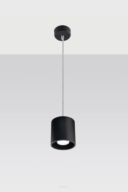 Okrągła lampa wisząca Orbis czarna walec  SL.0051 SOLLUX LIGHTING techniczna nowoczesna okrągła