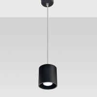 Okrągła lampa wisząca Orbis czarna walec  SL.0051 SOLLUX LIGHTING techniczna nowoczesna okrągła