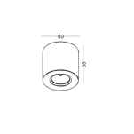 LAMPA SUFITOWA RUND 007 CZARNA / BIAŁA TUBA O WYSOKOŚCI 8,5 CM TECHNICZNA GU10  - 4