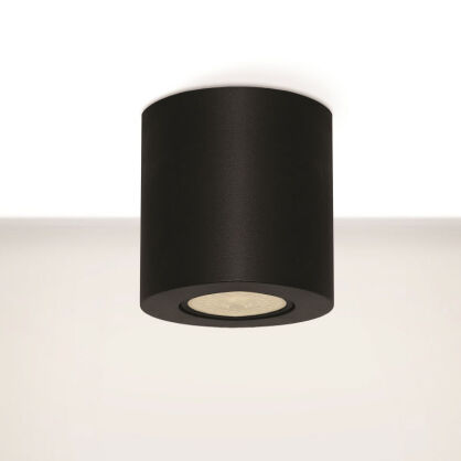 LAMPA SUFITOWA RUND 007 CZARNA / BIAŁA TUBA O WYSOKOŚCI 8,5 CM TECHNICZNA GU10 