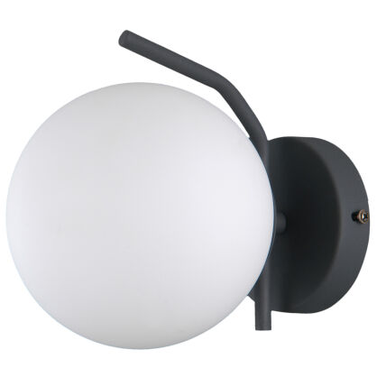 KINKIET  CARIMI WL-3300-1-BK Italux  NOWOCZESNA LAMPA ŚCIENNA SZKLANY KLOSZ CZARNY SATYNOWY