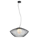 Lampa wisząca ZENO MDM-3844-1 BK ITALUX NIESTANDARDOWE WYKONANIE- POŁĄCZENIE DRUCIANEGO ABAŻURU ZE SZKLANYM KLOSZEM - 2