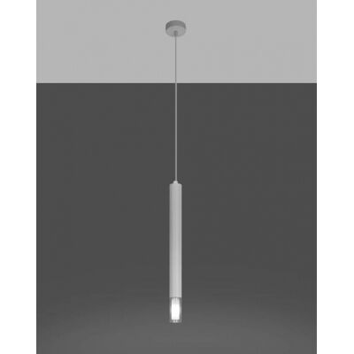 Lampa wisząca WEZYR 1 SL.0957 SOLLUX LIGHTING biała tuba szklana końcówka
