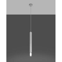 Lampa wisząca WEZYR 1 SL.0957 SOLLUX LIGHTING biała tuba szklana końcówka