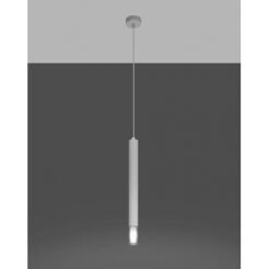 Lampa wisząca WEZYR 1 SL.0957 SOLLUX LIGHTING biała tuba szklana końcówka