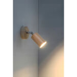 KINKIET BERG LAMPA ŚCIENNA NATURALNE DREWNO+CHROM RUCHOMA NÓŻKA TUBA NOWOCZESNA SL.0701 SOLLUX - 3