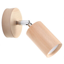 KINKIET BERG LAMPA ŚCIENNA NATURALNE DREWNO+CHROM RUCHOMA NÓŻKA TUBA NOWOCZESNA SL.0701 SOLLUX