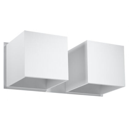 Kinkiet QUAD SL.0656 Sollux dwa białe kwadraty, dwa źródła światła