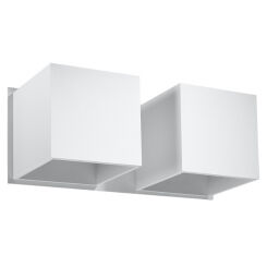 Kinkiet QUAD SL.0656 Sollux dwa białe kwadraty, dwa źródła światła