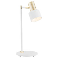 Lampa stołowa DORIA 4256 Argon Biało - złota 46 cm
