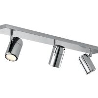 Listwa sufitowa Noemie 3  AZzardo LC4321A AZ1306 wykonana z metalu w kolorze chromu i szkła główki w kształcie tub