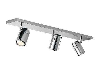 Listwa sufitowa Noemie 3  AZzardo LC4321A AZ1306 wykonana z metalu w kolorze chromu i szkła główki w kształcie tub