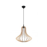 NIETYPOWA LAMPA  WISZĄCA ELZA NATURALNE DREWNO AŻUROWY KLOSZ NOWOCZESNA SL.0641 SOLLUX - 2