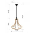 NIETYPOWA LAMPA  WISZĄCA ELZA NATURALNE DREWNO AŻUROWY KLOSZ NOWOCZESNA SL.0641 SOLLUX - 5