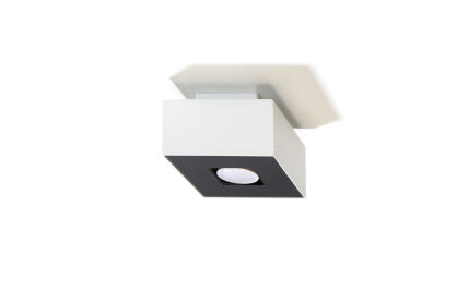 Designerski Plafon Kwadrat Mono 1 Biały SL.0066  SOLLUX LIGHTING techniczna nowoczesna kwadratowa