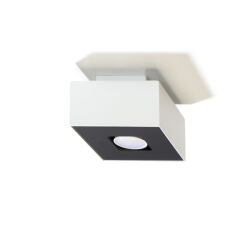 Designerski Plafon Kwadrat Mono 1 Biały SL.0066  SOLLUX LIGHTING techniczna nowoczesna kwadratowa