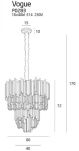Lampa wisząca Vogue Maxlight P0283 elegancki wykonany ze złotych rurek oraz szkła  - 3
