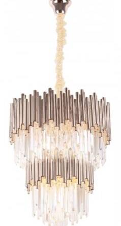 Lampa wisząca Vogue Maxlight P0283 elegancki wykonany ze złotych rurek oraz szkła 