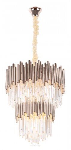 Lampa wisząca Vogue Maxlight P0283 elegancki wykonany ze złotych rurek oraz szkła 