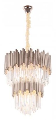 Lampa wisząca Vogue Maxlight P0283 elegancki wykonany ze złotych rurek oraz szkła 