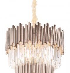 Lampa wisząca Vogue Maxlight P0283 elegancki wykonany ze złotych rurek oraz szkła 