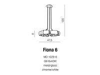 Lampa wisząca Fiona 6 AZzardo MD1029-6  AZ0123 nowoczesna lampa wykonana wykonana jest z metalu i szkła designerski styl - 3