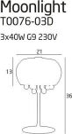 Lampa stołowa biurkowa  MAX-LIGHT Moonlight mała T0076-03D Chromowany klosz kryształki elegancki - 3