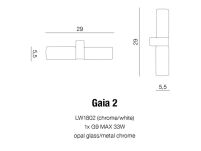 Kinkiet Gaia 2 AZzardo LW1802  AZ1603 wykonany jest z metalu i szkła IP44 - 3
