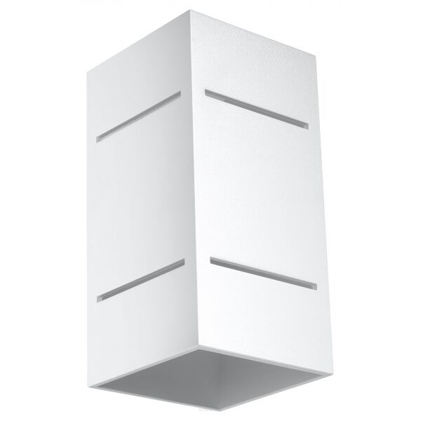 Kinkiet BLOCCO Biały SOLLUX  Lampa Ścienna NOWOCZESNY stal  SL.0477 metalowa lampa LED