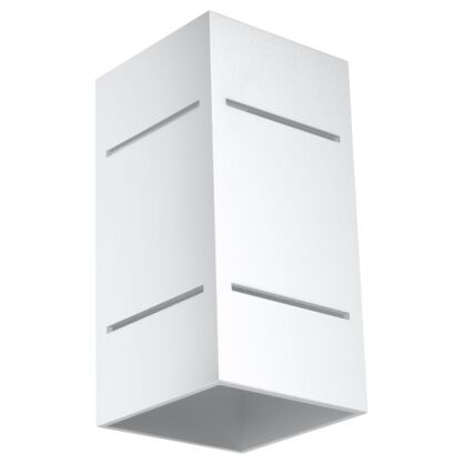 Kinkiet BLOCCO Biały SOLLUX  Lampa Ścienna NOWOCZESNY stal  SL.0477 metalowa lampa LED