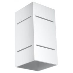 Kinkiet BLOCCO Biały SOLLUX  Lampa Ścienna NOWOCZESNY stal  SL.0477 metalowa lampa LED