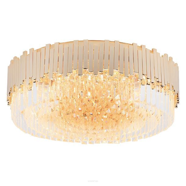 Plafon TREND C0164 MAXlight Nowoczesny pałacowy okrągły szklane sople ZŁOTY E14