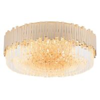 Plafon TREND C0164 MAXlight Nowoczesny pałacowy okrągły szklane sople ZŁOTY E14