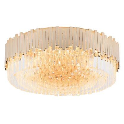 Plafon TREND C0164 MAXlight Nowoczesny pałacowy okrągły szklane sople ZŁOTY E14